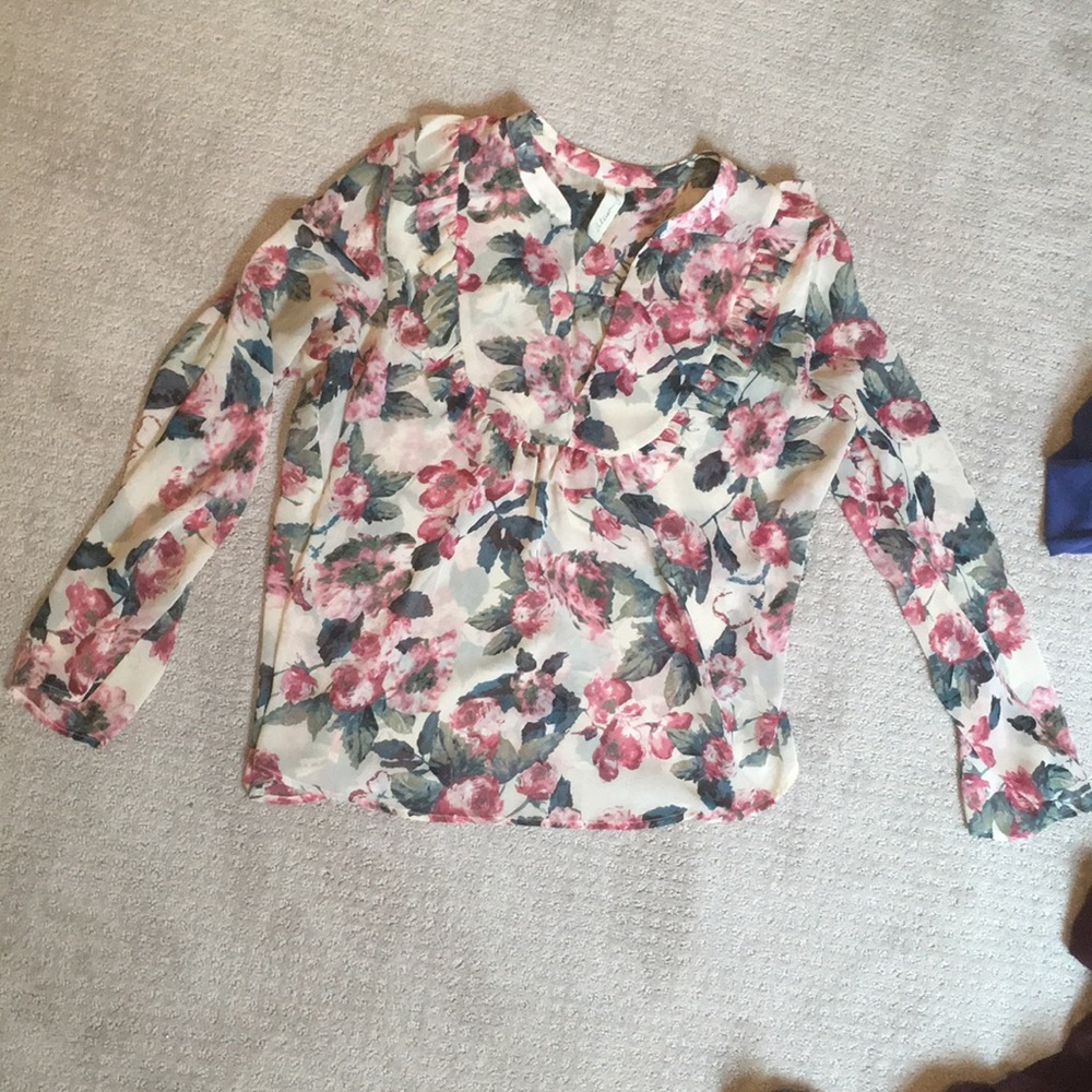 Allison Joy Sheer Floral Blouse